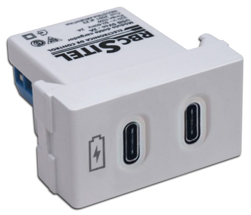 Cód. 2301 - Cargadores USB  2A - doble ficha C